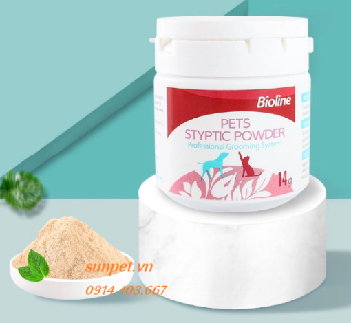 Bột cầm máu bioline pets styptic powder cho chó mèo dạng bột