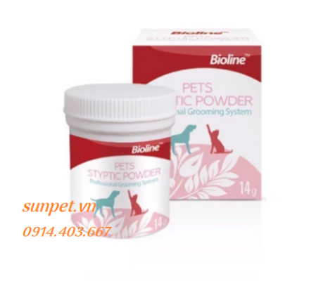 Bột cầm máu bioline pets styptic powder cho chó mèo mọi lứa tuổi