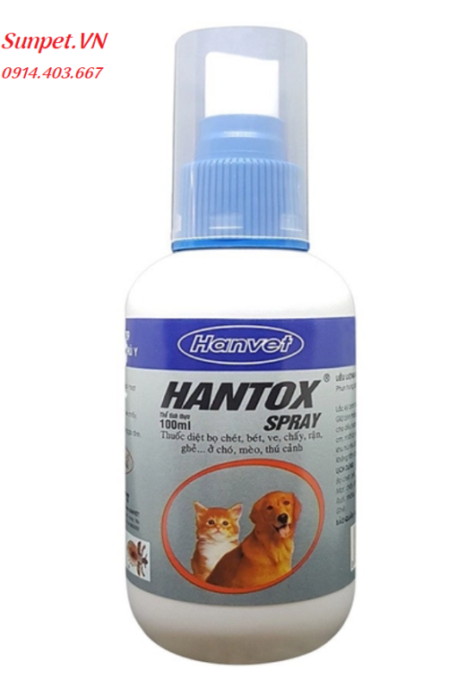 Thuốc trị ve rận chó hantox spray dạng xịt