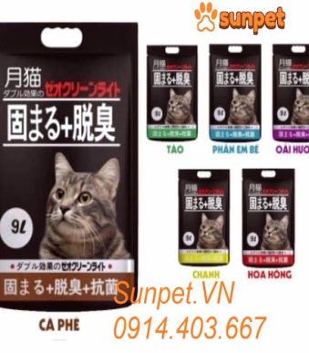 cát vệ sinh cho mèo, cát nhật đen 9L chính hãng