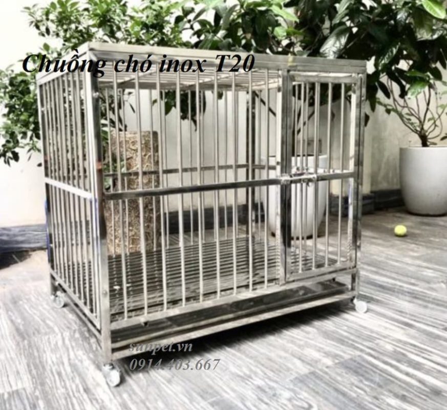 chuồng chó inox T20