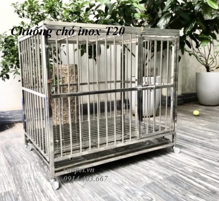 Chuồng chó inox T20 3 chuồng chó inox T20