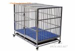 chuồng chó inox T30 có khay hứng chất thải
