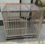 chuồng chó inox T30 có khay hứng chất thải