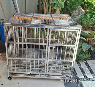 chuồng chó inox T30 có khay hứng chất thải