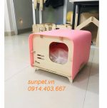 Chuồng mèo bằng gỗ cao cấp - nhà gỗ cho mèo đẹp
