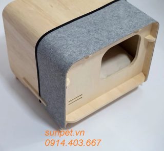 Chuồng mèo bằng gỗ cao cấp - nhà gỗ cho mèo đẹp