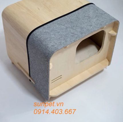 Chuồng mèo bằng gỗ cao cấp - nhà gỗ cho mèo đẹp