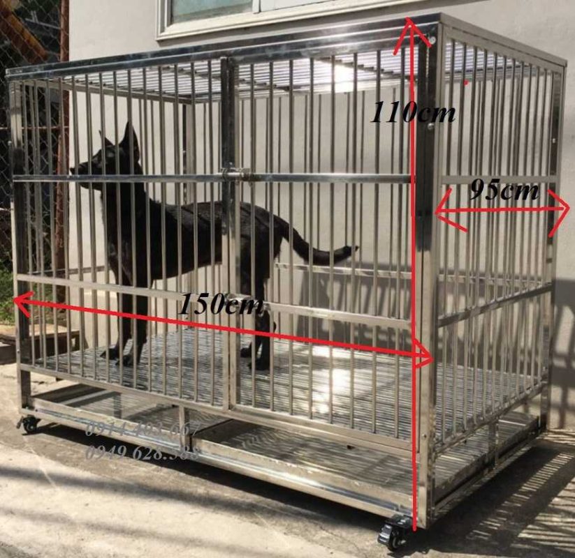 Kích thước chuồng inox cho chó to