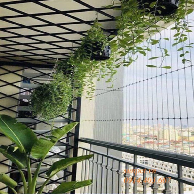 lưới chắn mèo ban công sợi cáp inox